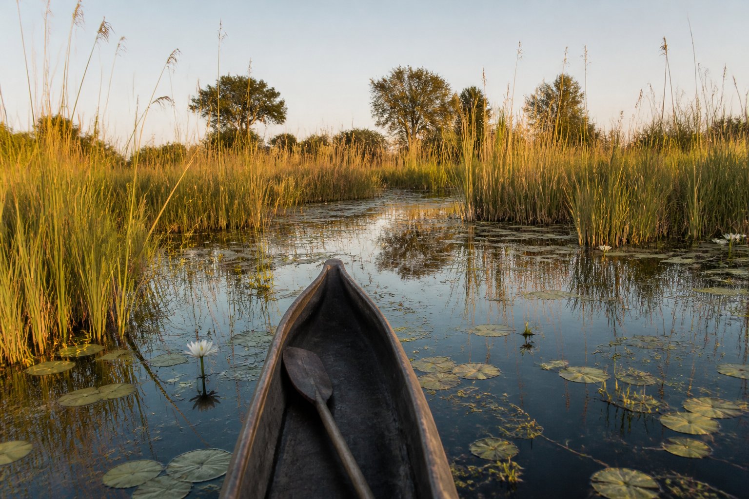Safari Okavango : mokoro, 4x4 ou survol, que choisir ? — illustration du guide voyage Botswana