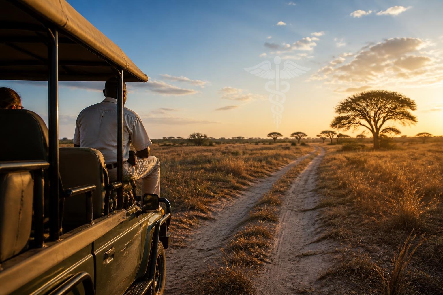 Safari au Botswana avec voyageurs en véhicule 4x4 et conseils santé de voyage